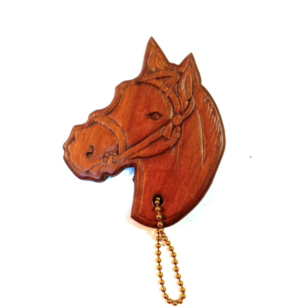 Vintage 1984 Wooden Horse Key Chain